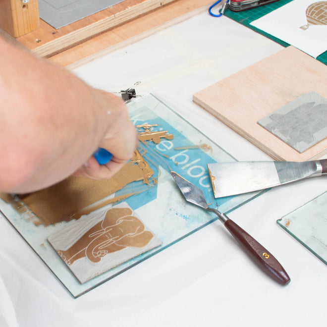 Lino Printing Workshop at Wiper and True, Bristol