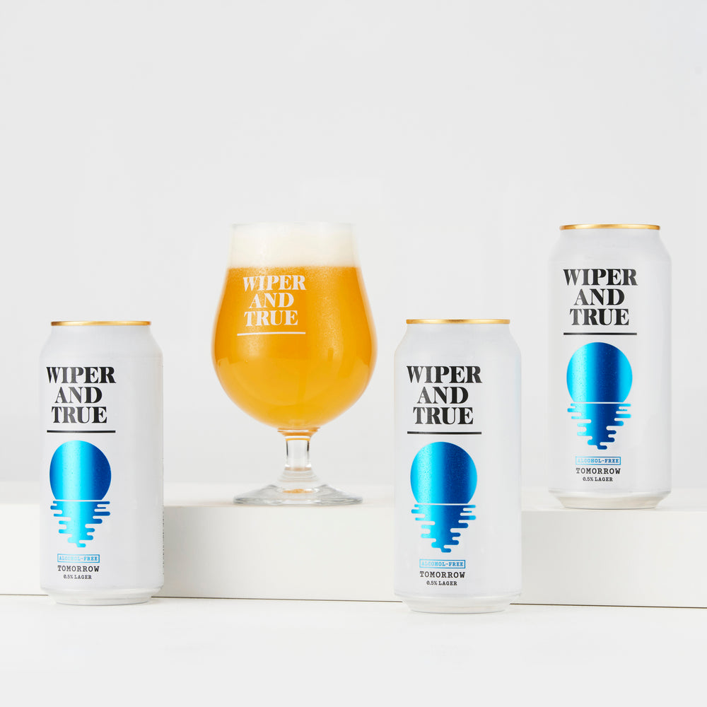 Wiper and True Low-Alcohol Gift Box: Tulip Glass & Three Beers