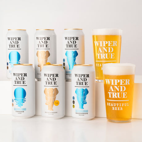 Wiper and True Heroes: Two Pint Glasses & Six Beers